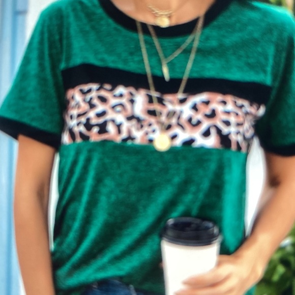 Léopard-Stripe Crewneck t-shirt - Picture 3 of 3